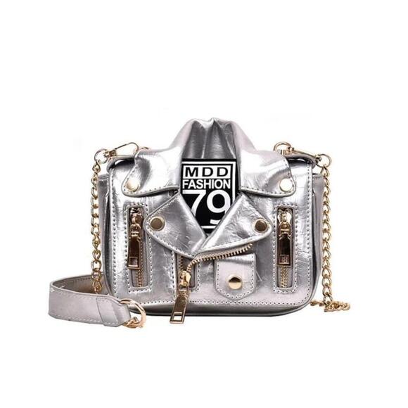 Handbags - Mini Sized Jacket Shaped Handbag In Silver
